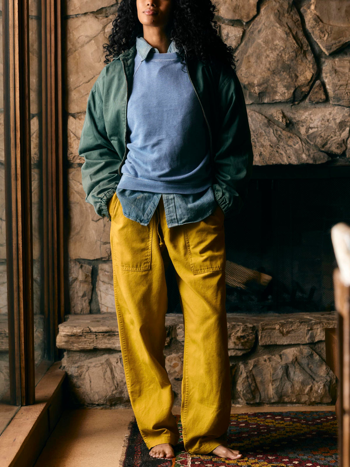 the ventura chore pant in chartreuse