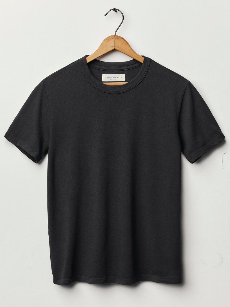 black knit midweight crew