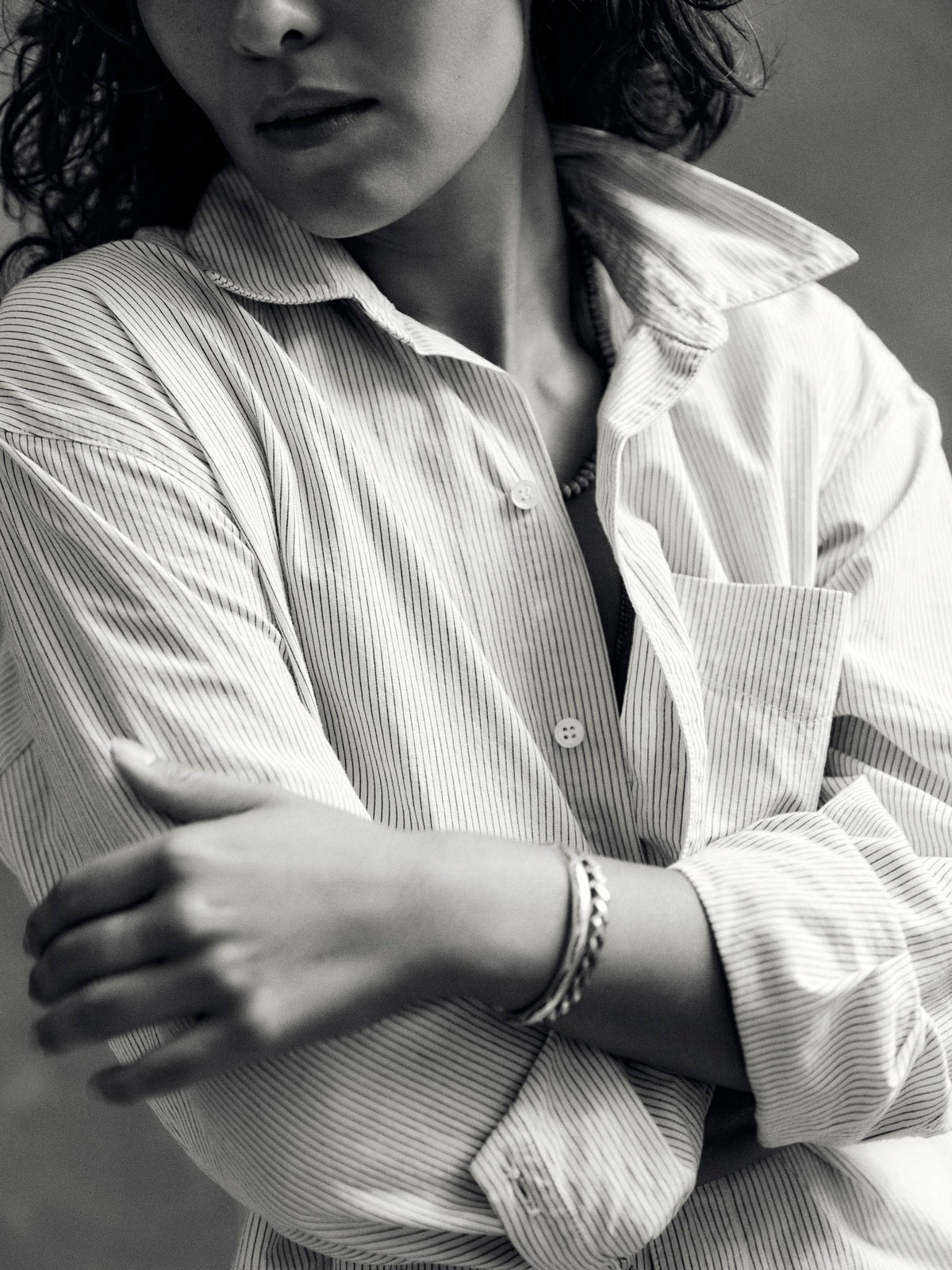 clyde striped cotton button up