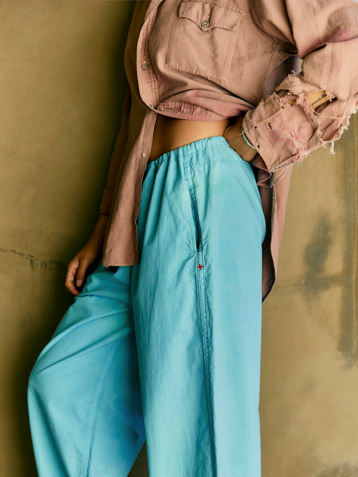 the lounge pant in aqua poplin