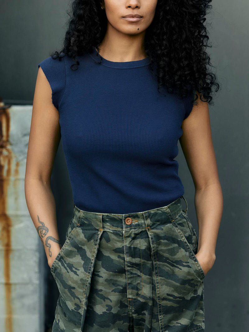 cut sleeve thermal in navy