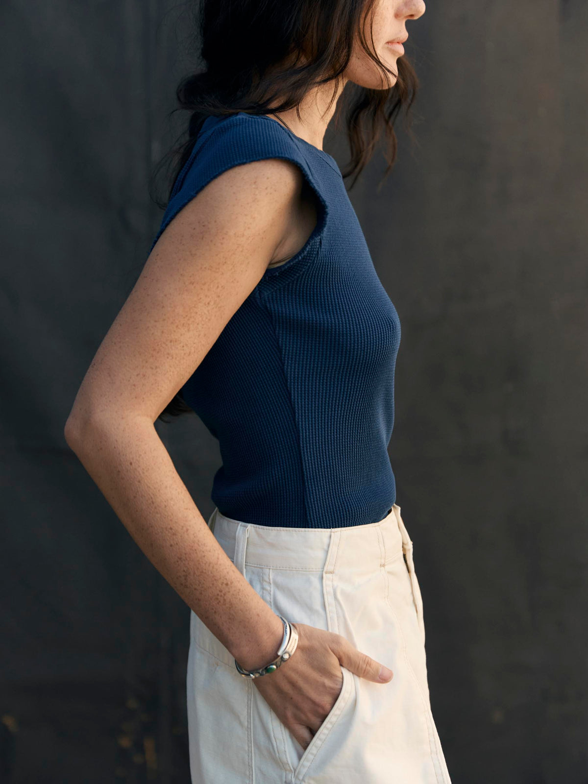 cut sleeve thermal in navy