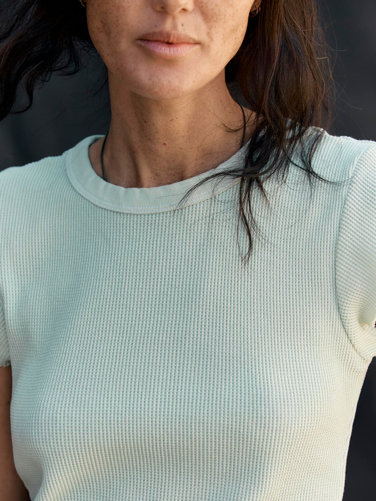 cut sleeve thermal in sky blue