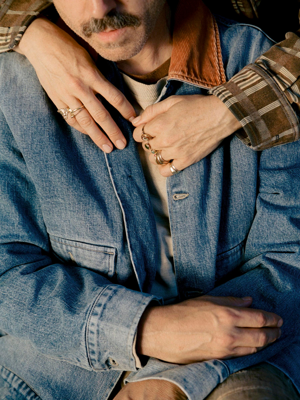 quilt lined washed denim chore coat