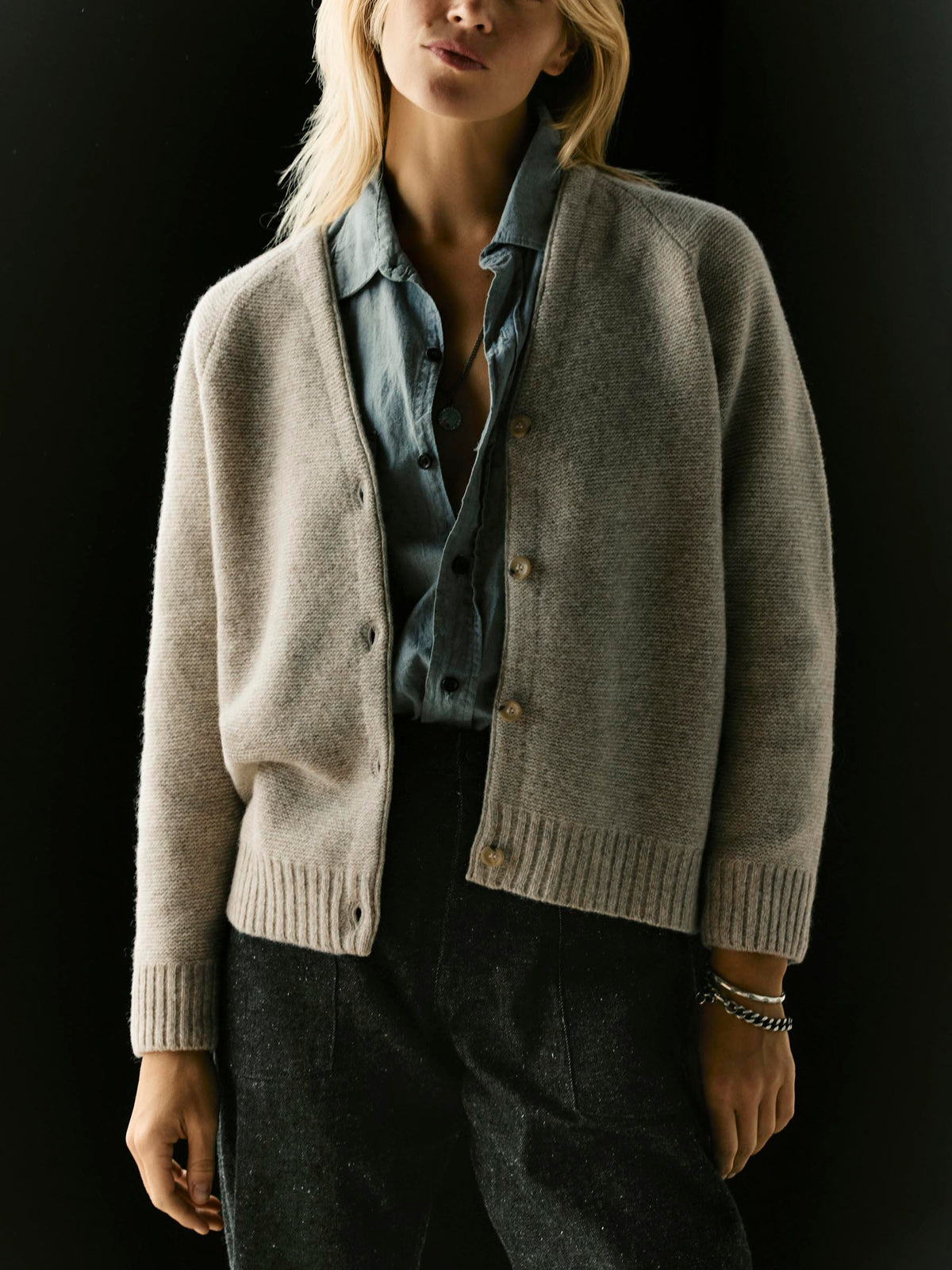 evie cardigan in natural