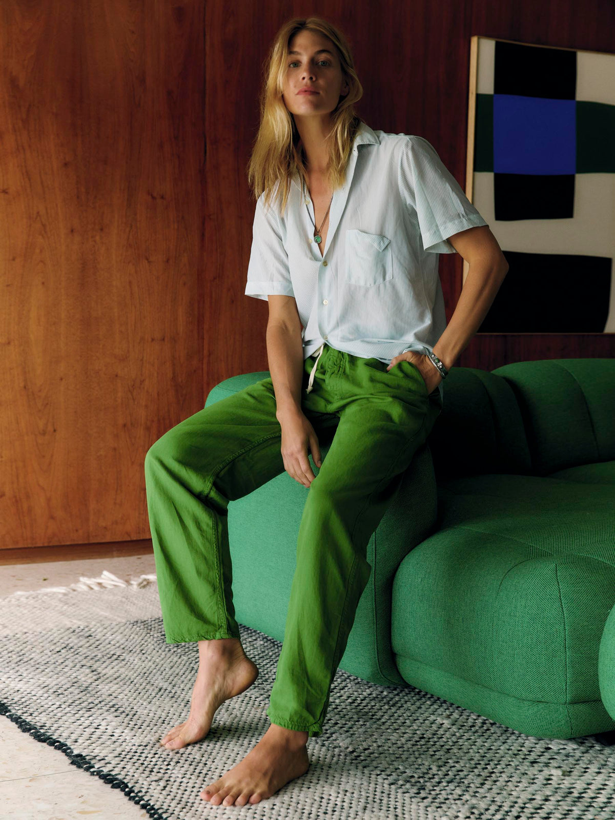the lounge pant in fern green