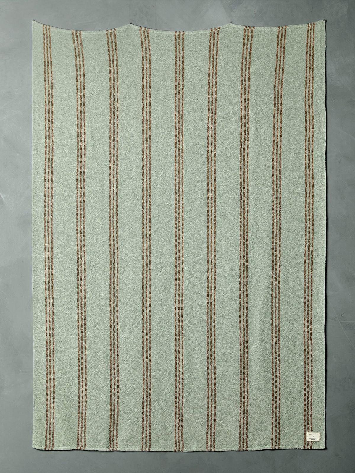 i+w x family heirloom weavers cotton throw in sage stripe