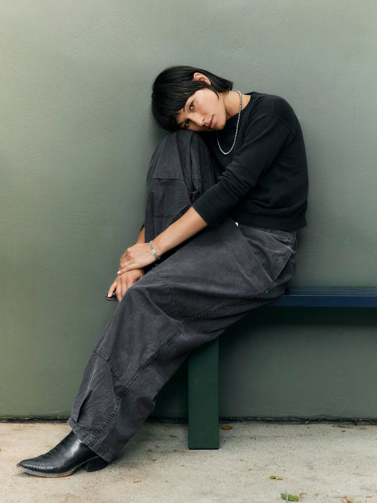 flight pant in faded black