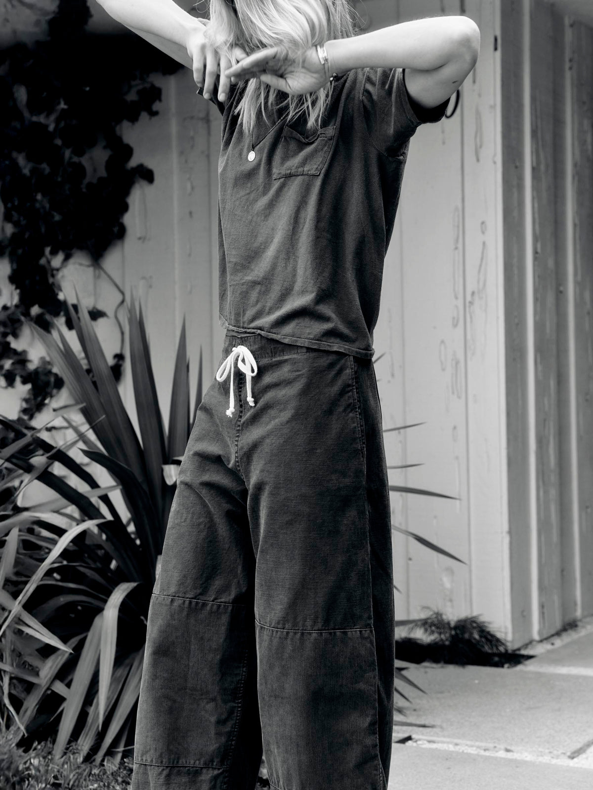 flight pant in faded black