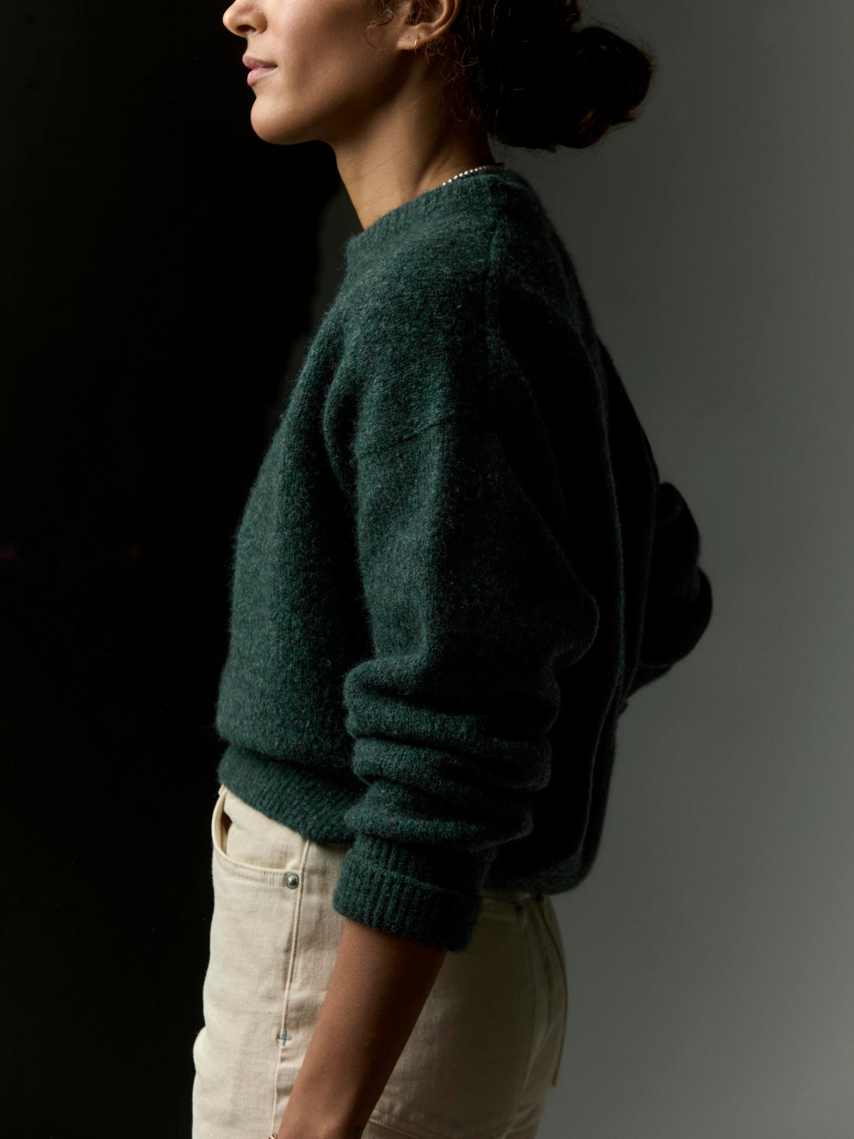 florence wool sweater in spruce melange