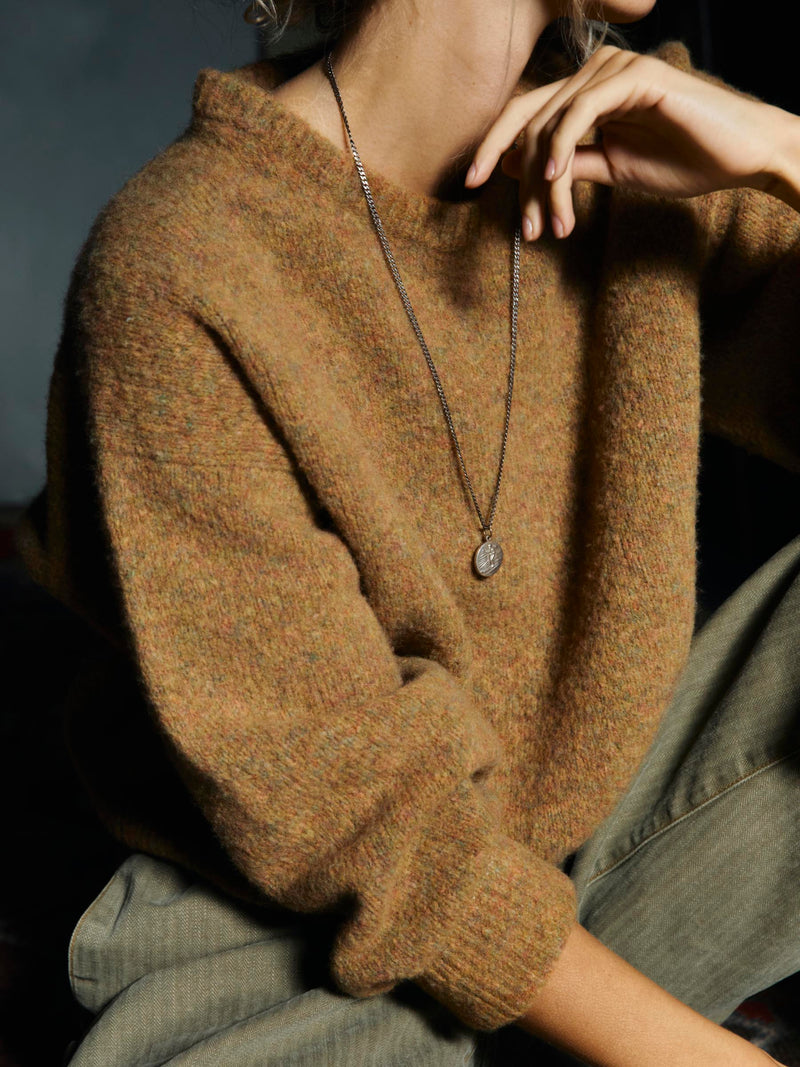 florence wool sweater in sunset melange - Model