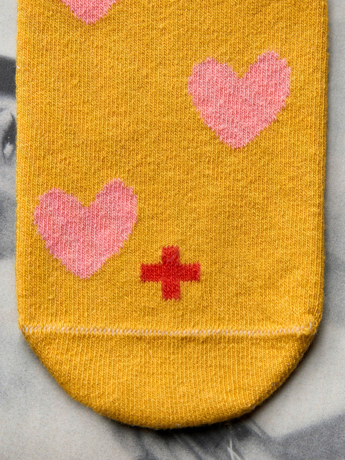 heart sock in gold