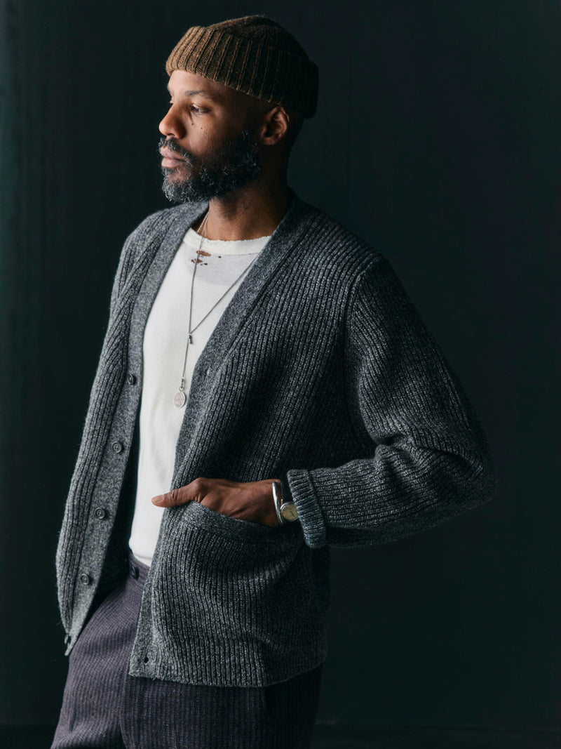 berkley cardigan marled grey