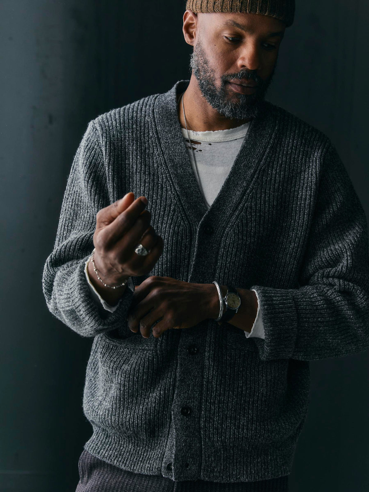 berkley cardigan marled grey