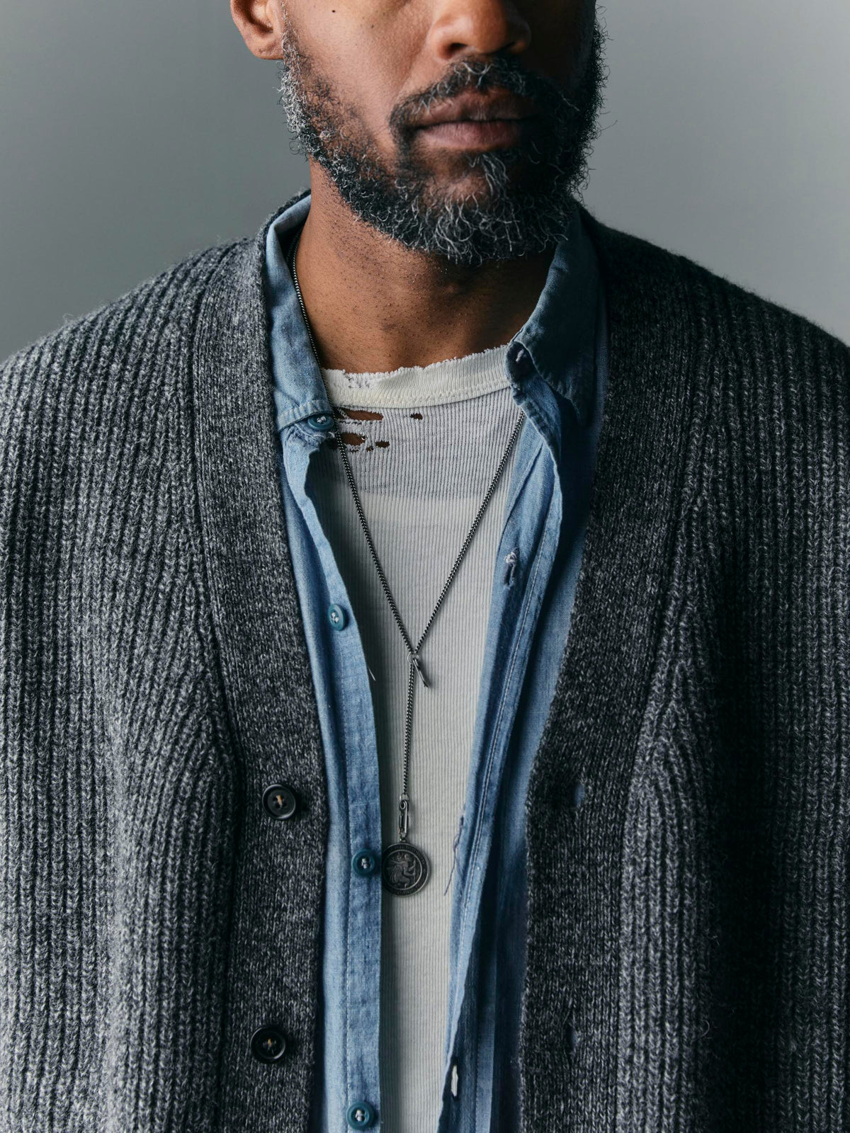 berkley cardigan marled grey