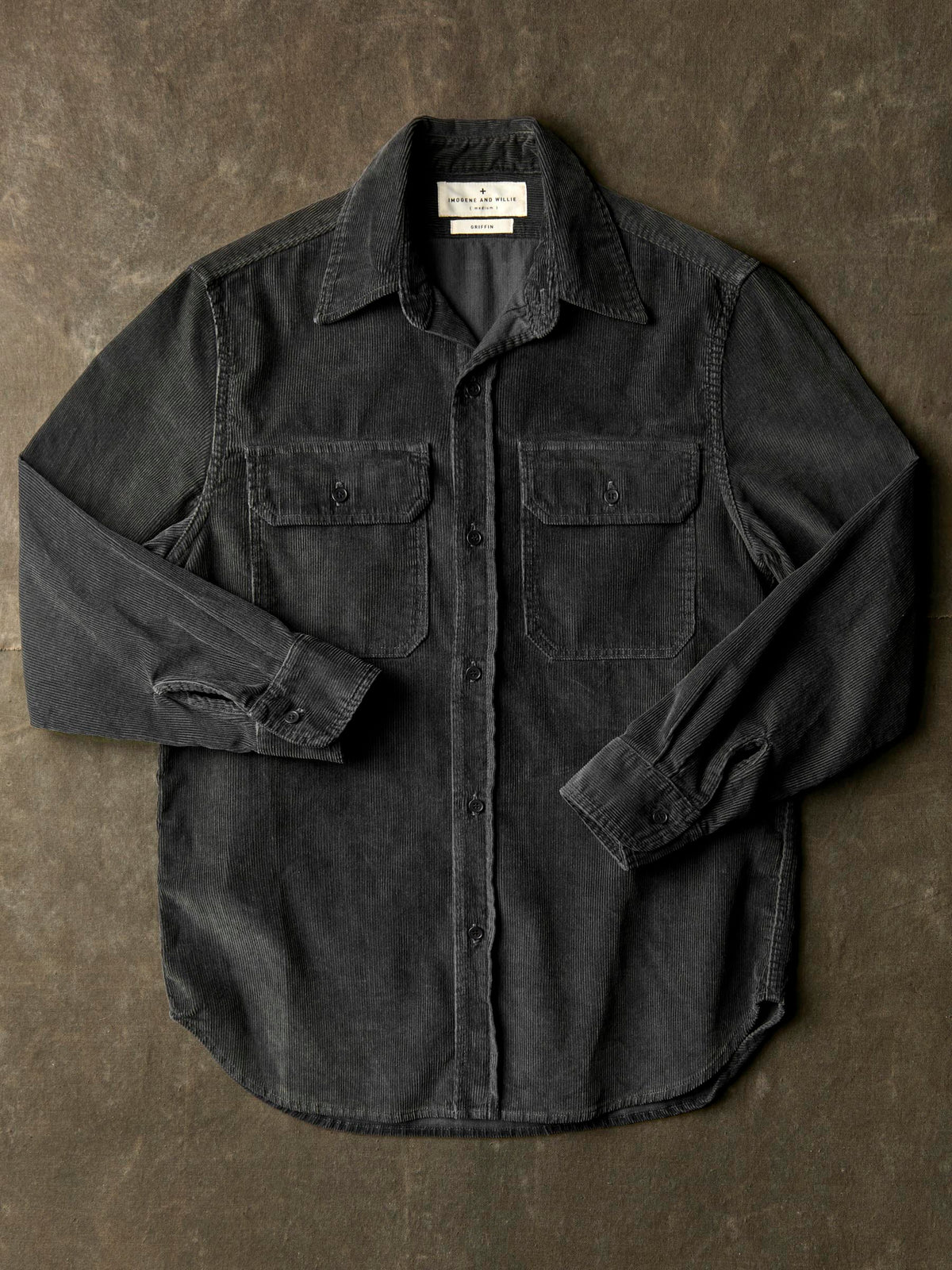 griffin workshirt in faded black cord