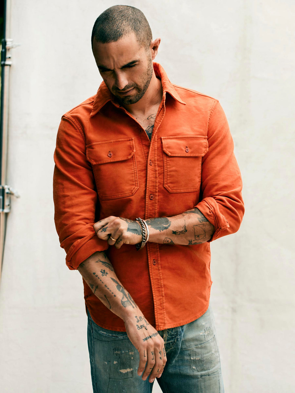 the griffin workshirt in orange