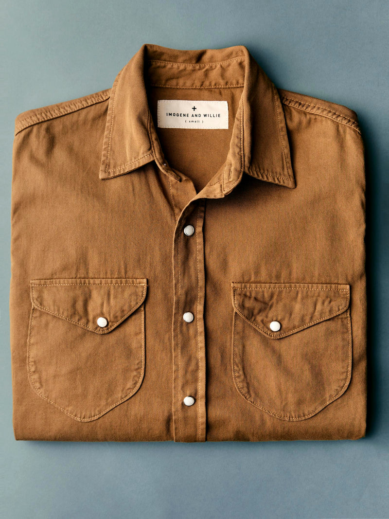 hayes pearl snap in whisper twill - Model