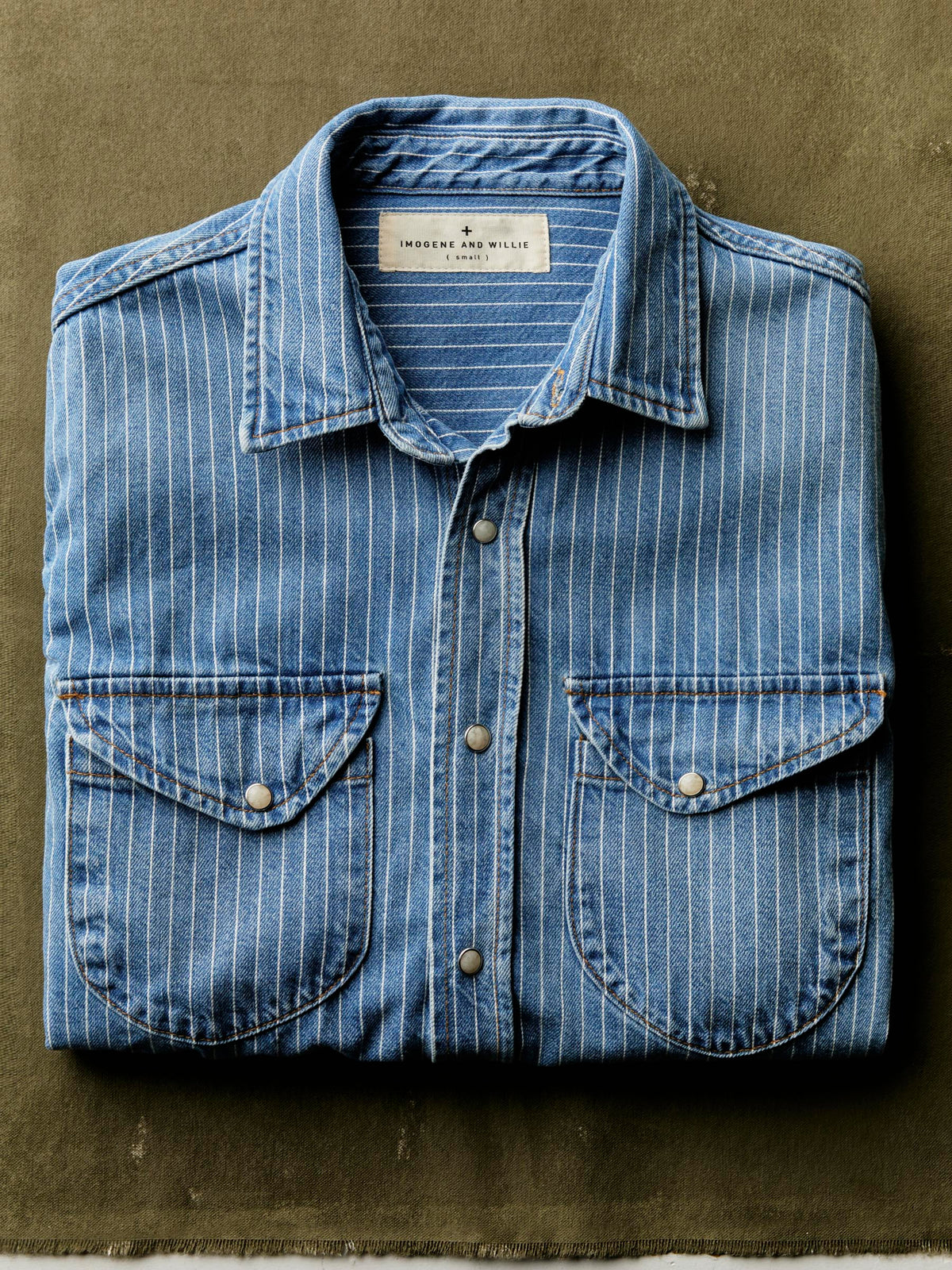 hayes indigo stripe pearl snap