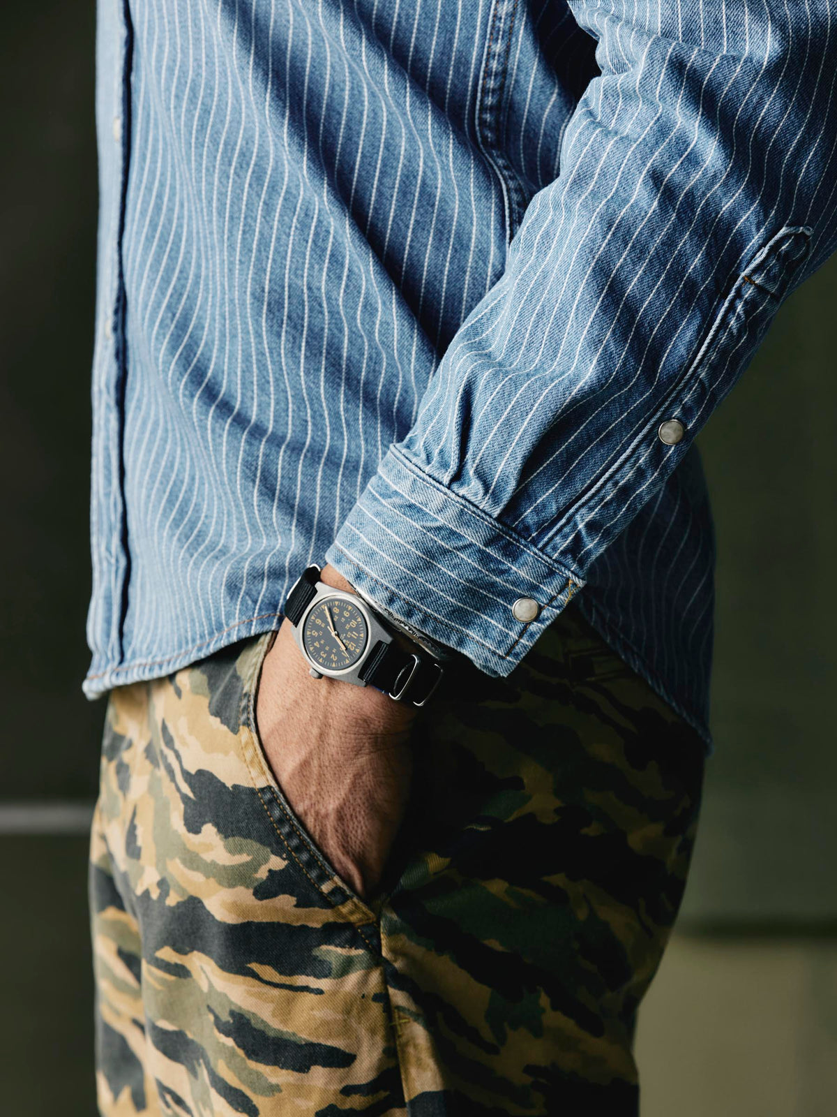 hayes indigo stripe pearl snap