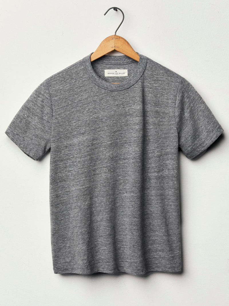 classic knit heather grey crew