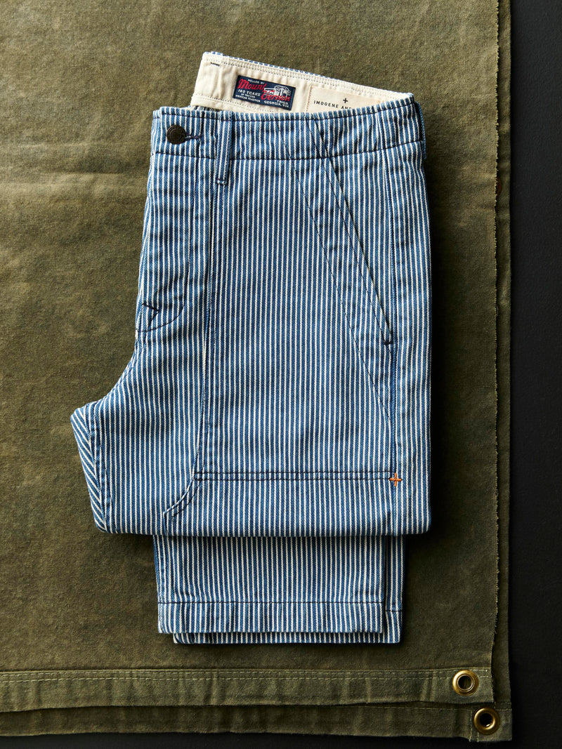 hencye workpant in hickory stripe - Model