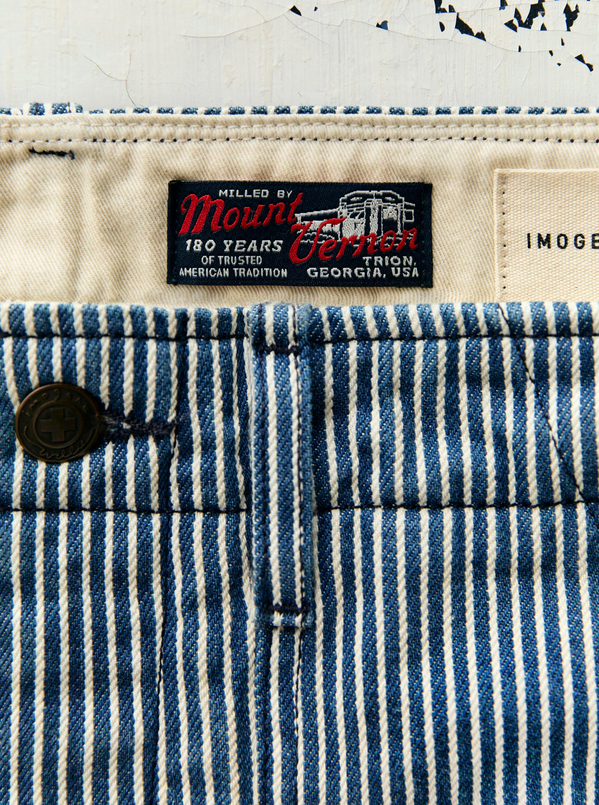 hencye workpant in hickory stripe