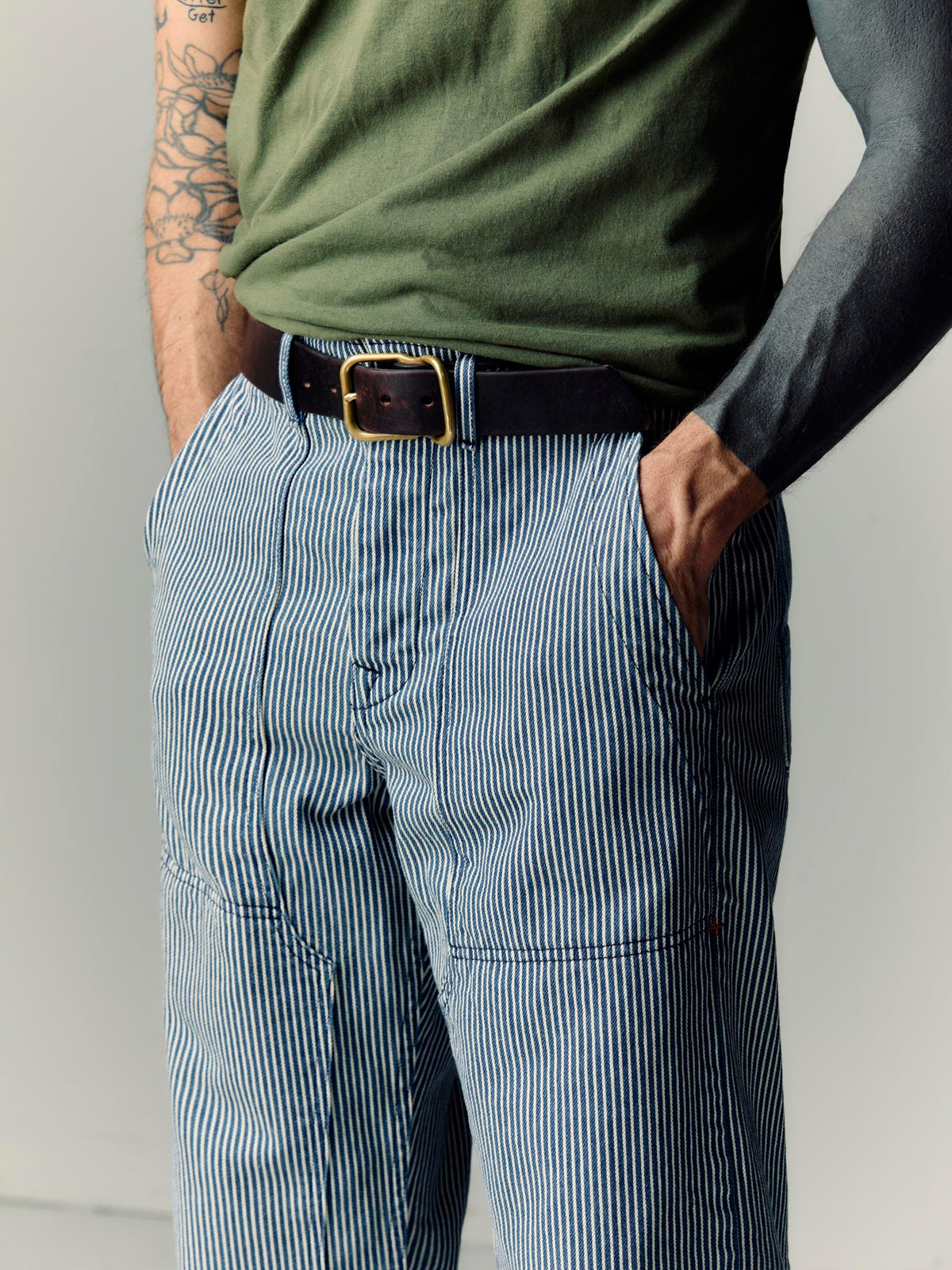 hencye workpant in hickory stripe