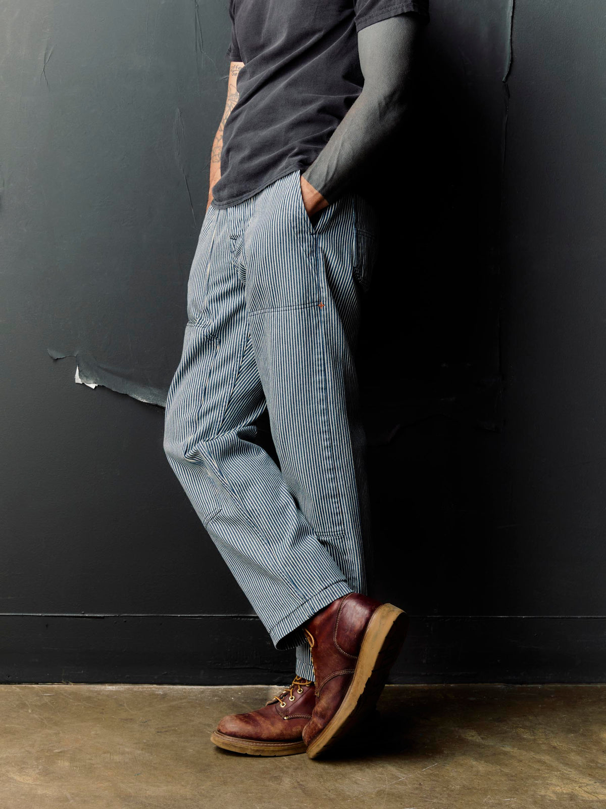 hencye workpant in hickory stripe