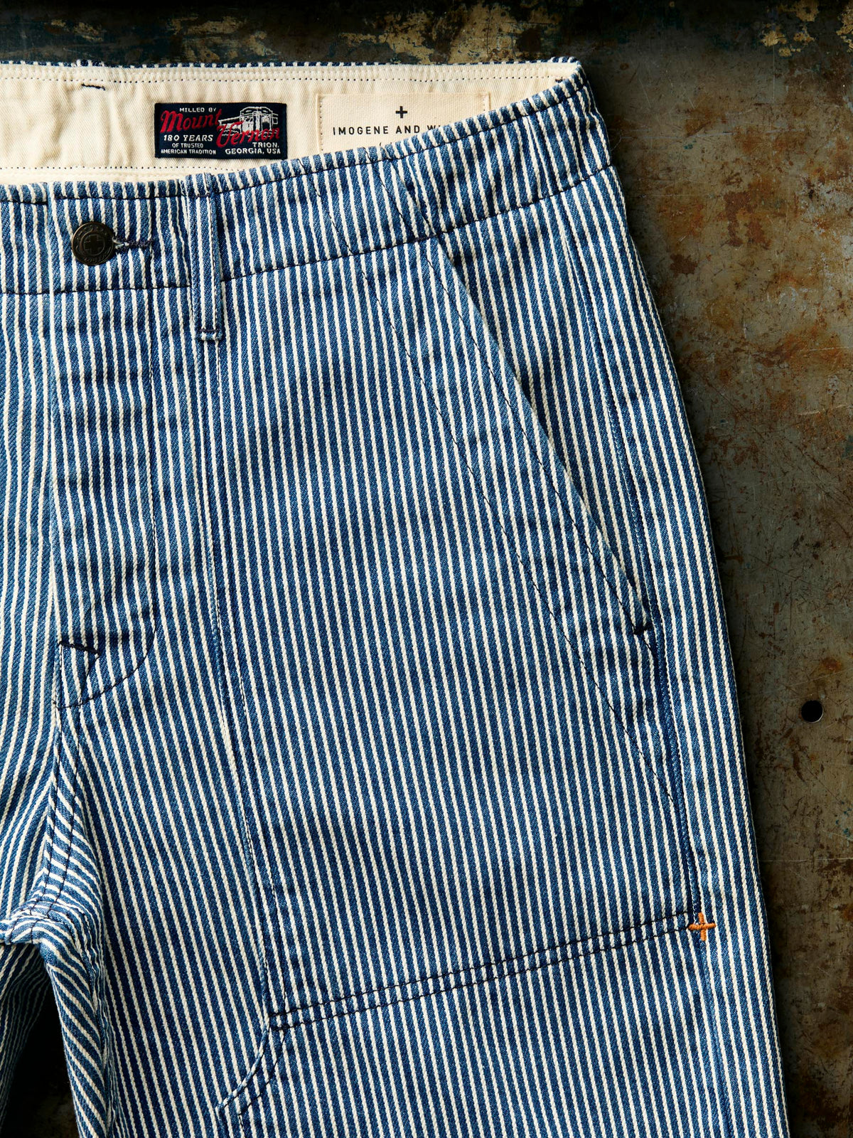 hencye workpant in hickory stripe