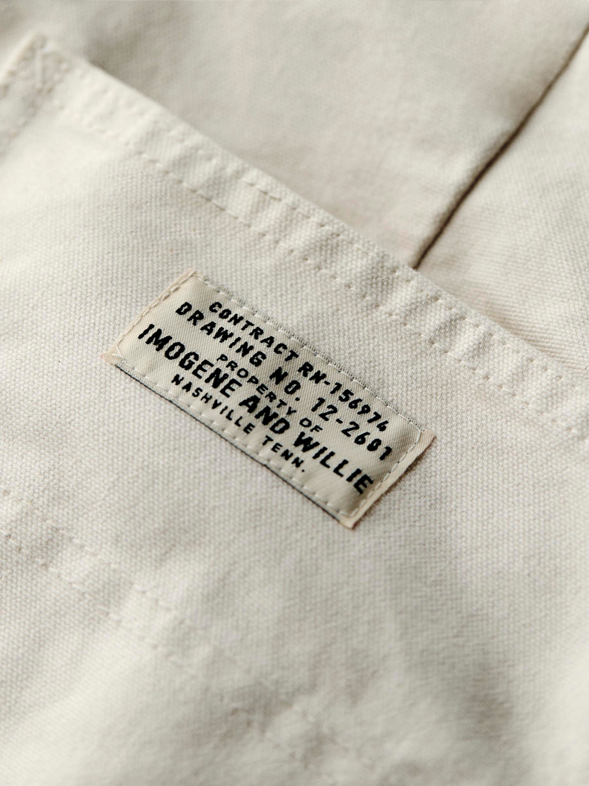 hencye canvas workpant in natural