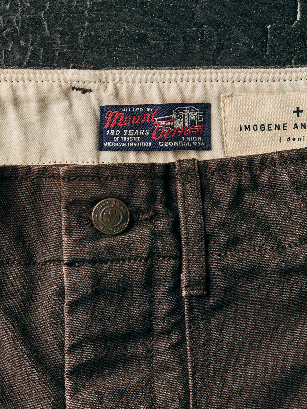 hencye washed canvas workpant in carob