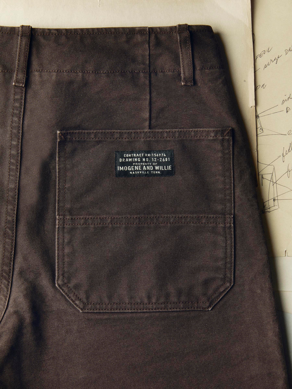 hencye washed canvas workpant in carob