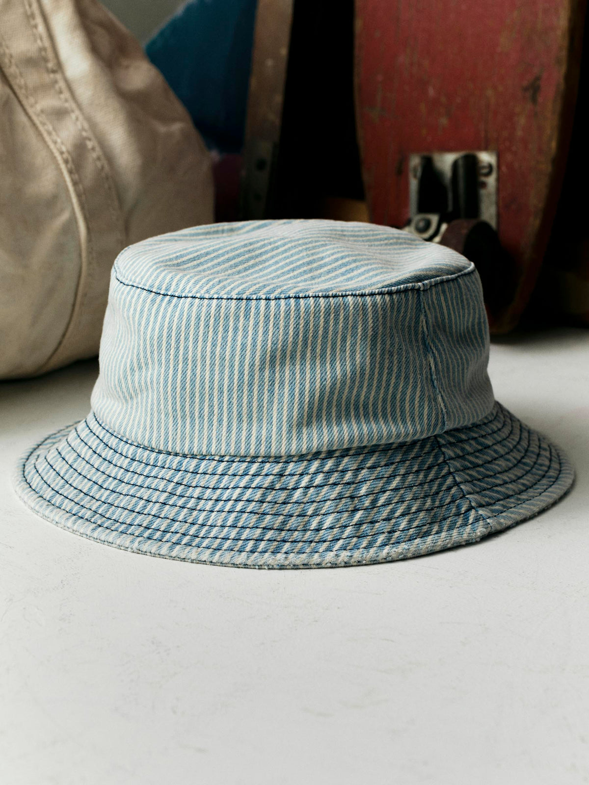 hickory stripe bucket hat