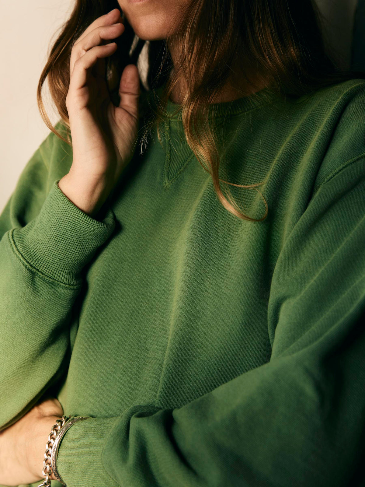 hilts sweatshirt sunfaded green