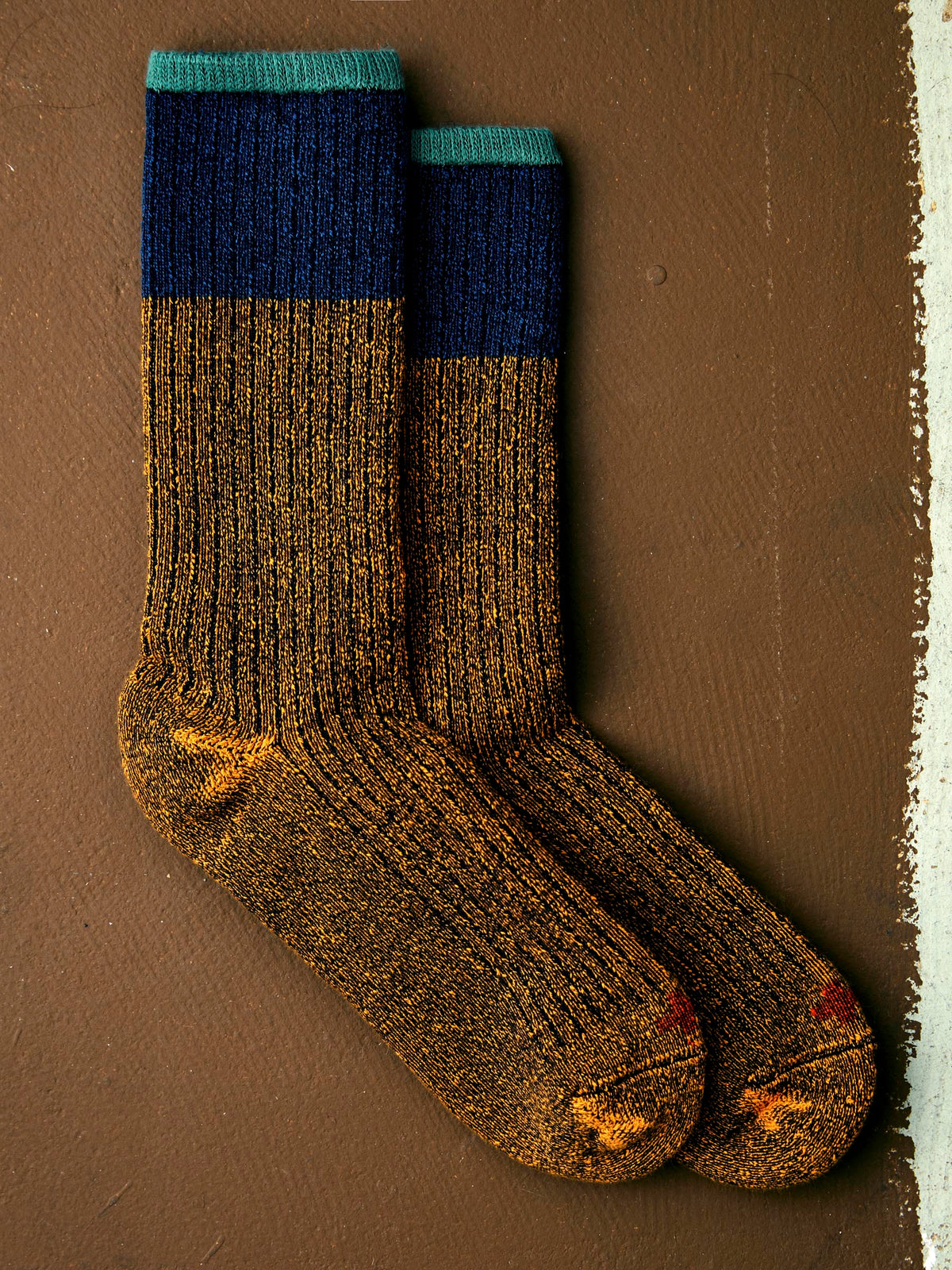 ribbed boot sock in bonfire