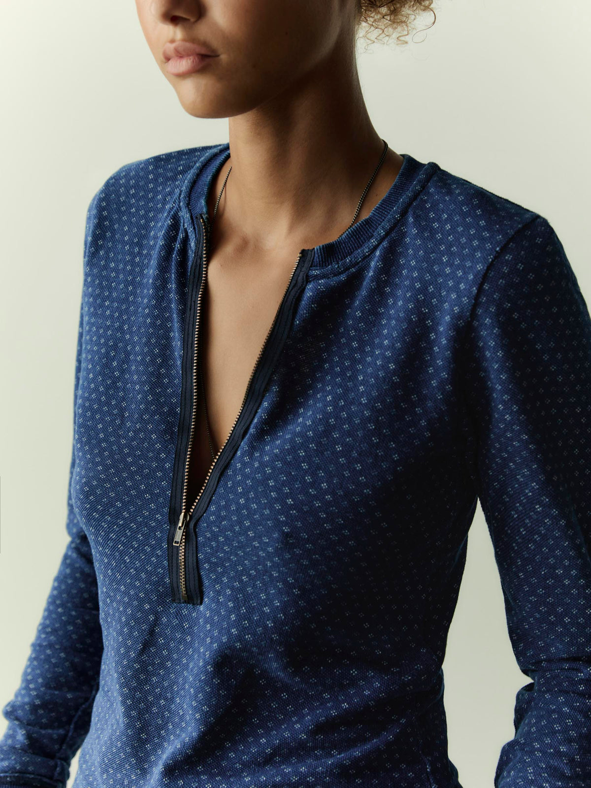 half zip calico thermal