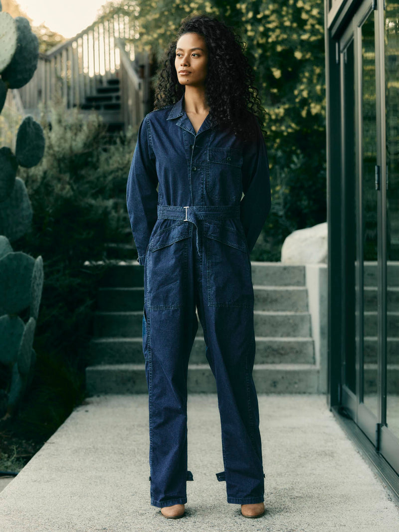indigo ripstop coverall