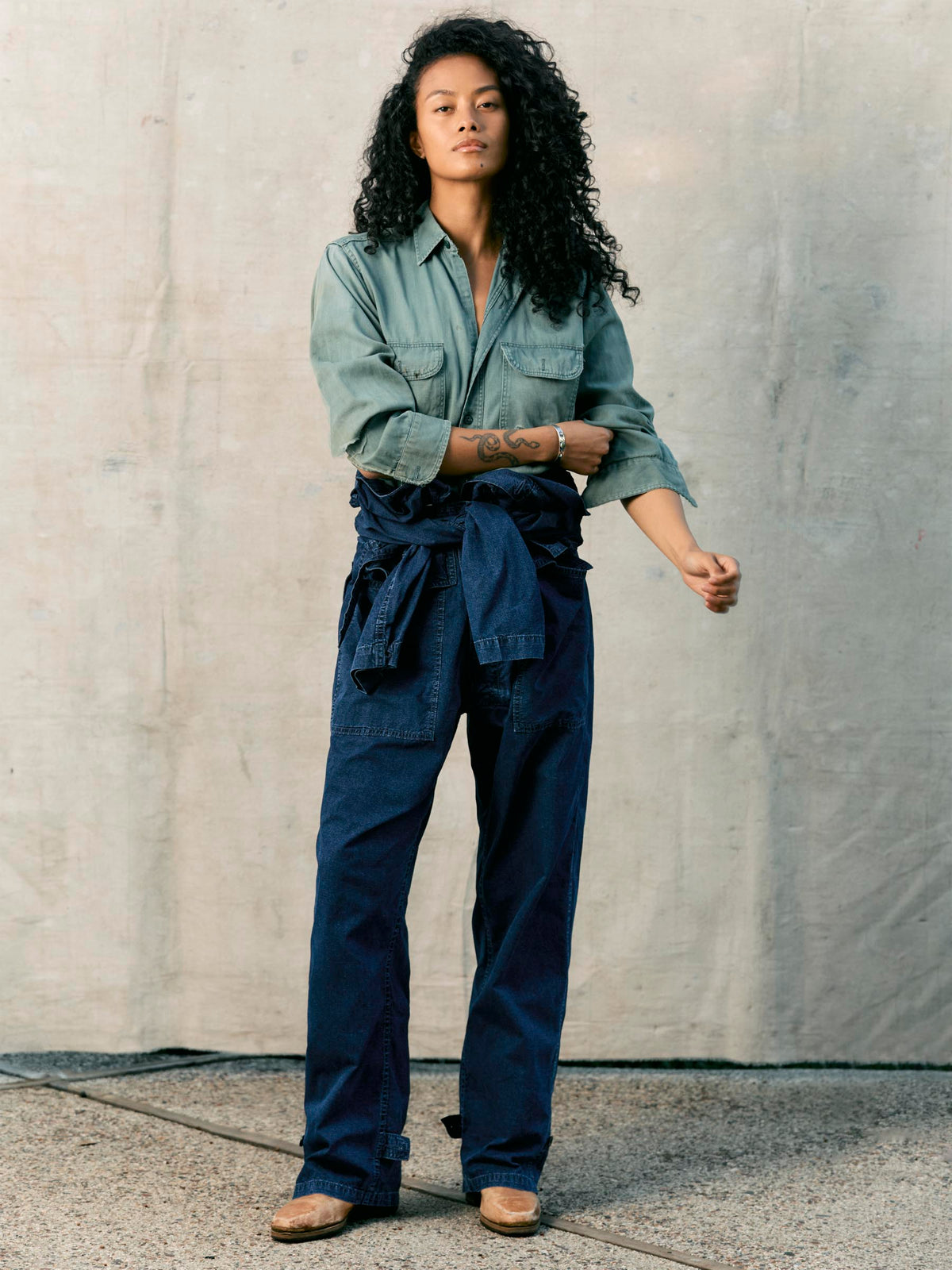 indigo ripstop coverall