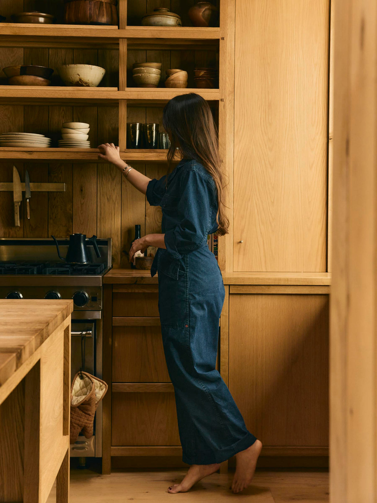 indigo ripstop coverall