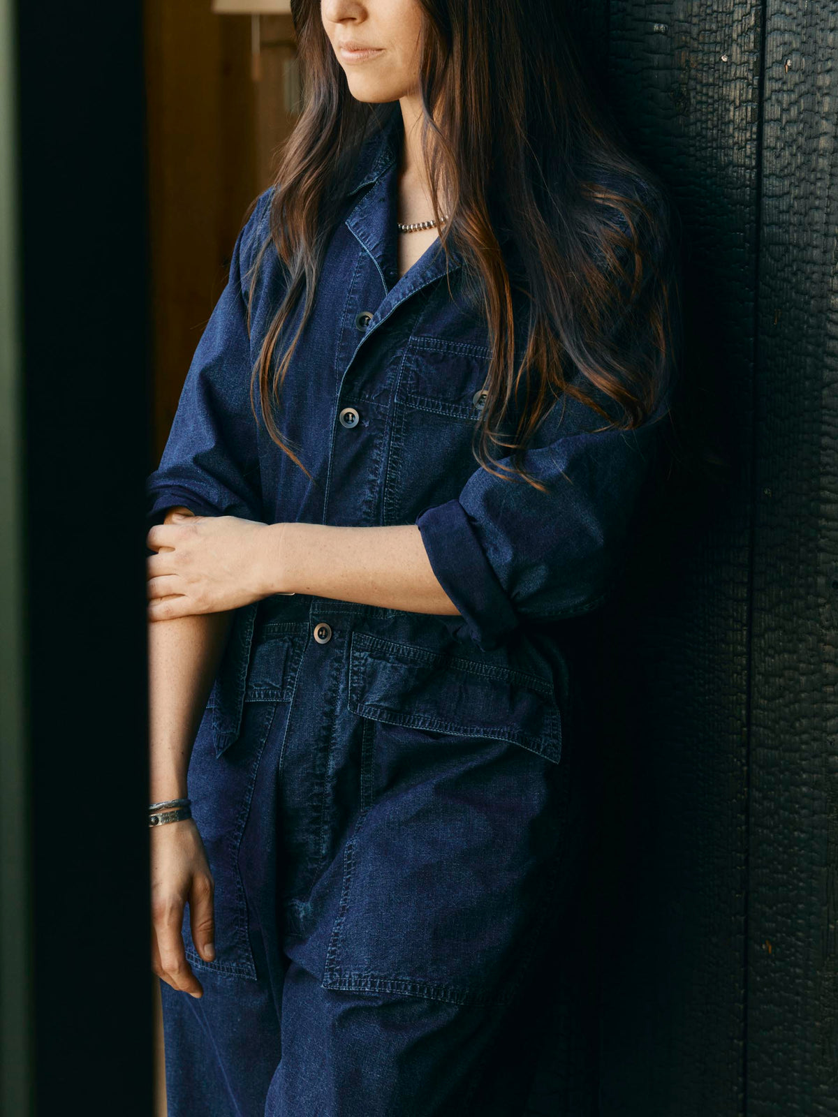 indigo ripstop coverall