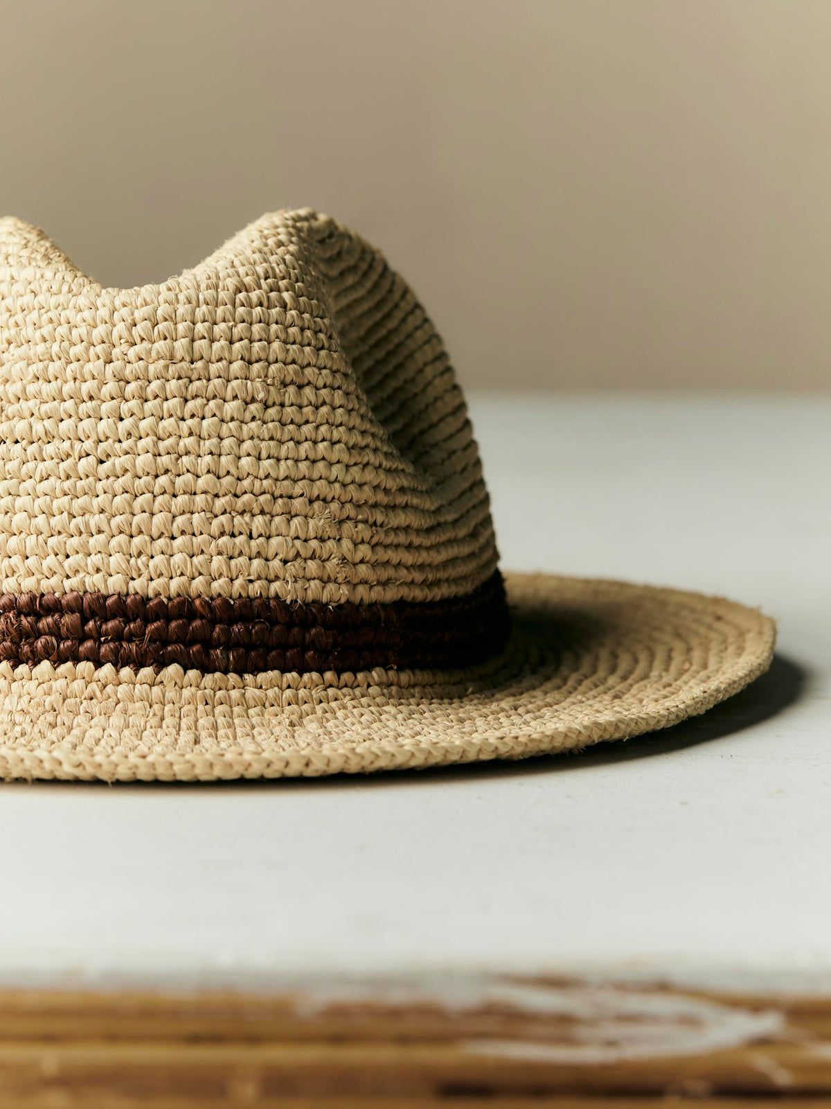 handwoven natural raffia palm hat