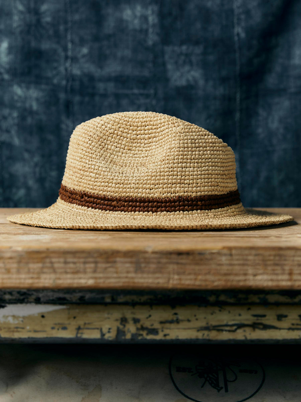 handwoven natural raffia palm hat