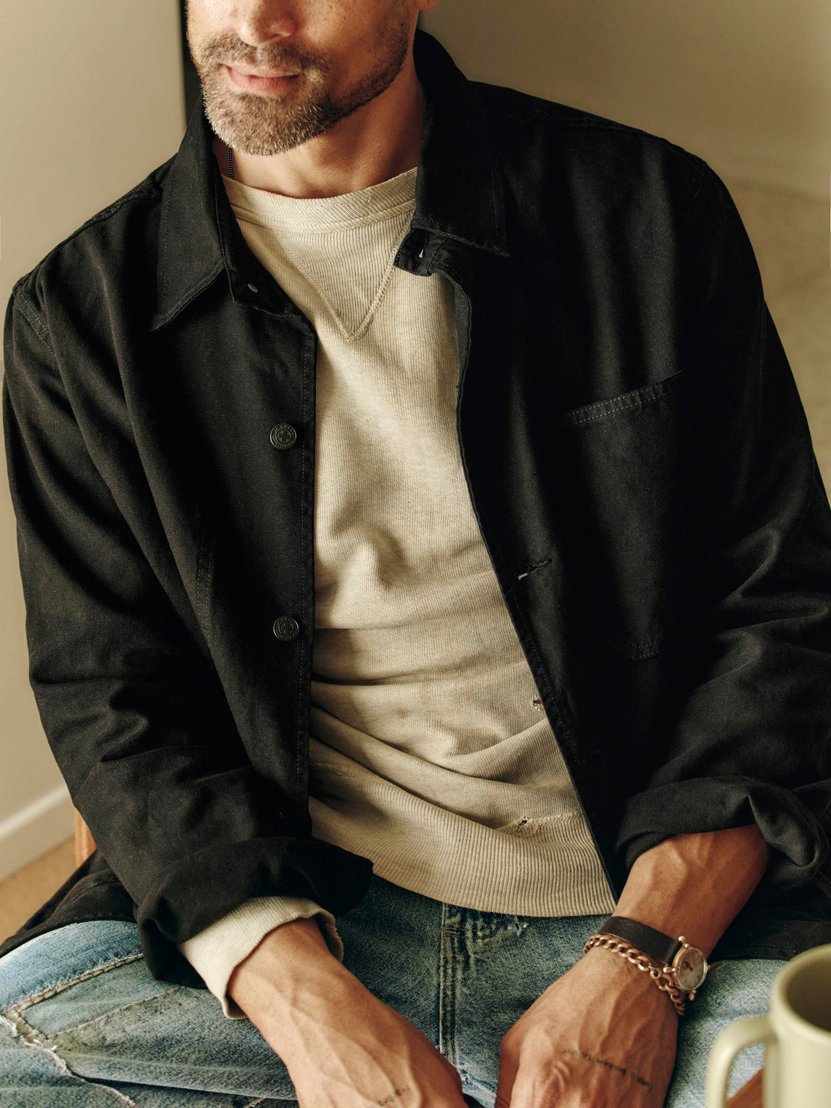 jack jacket in overdyed slate