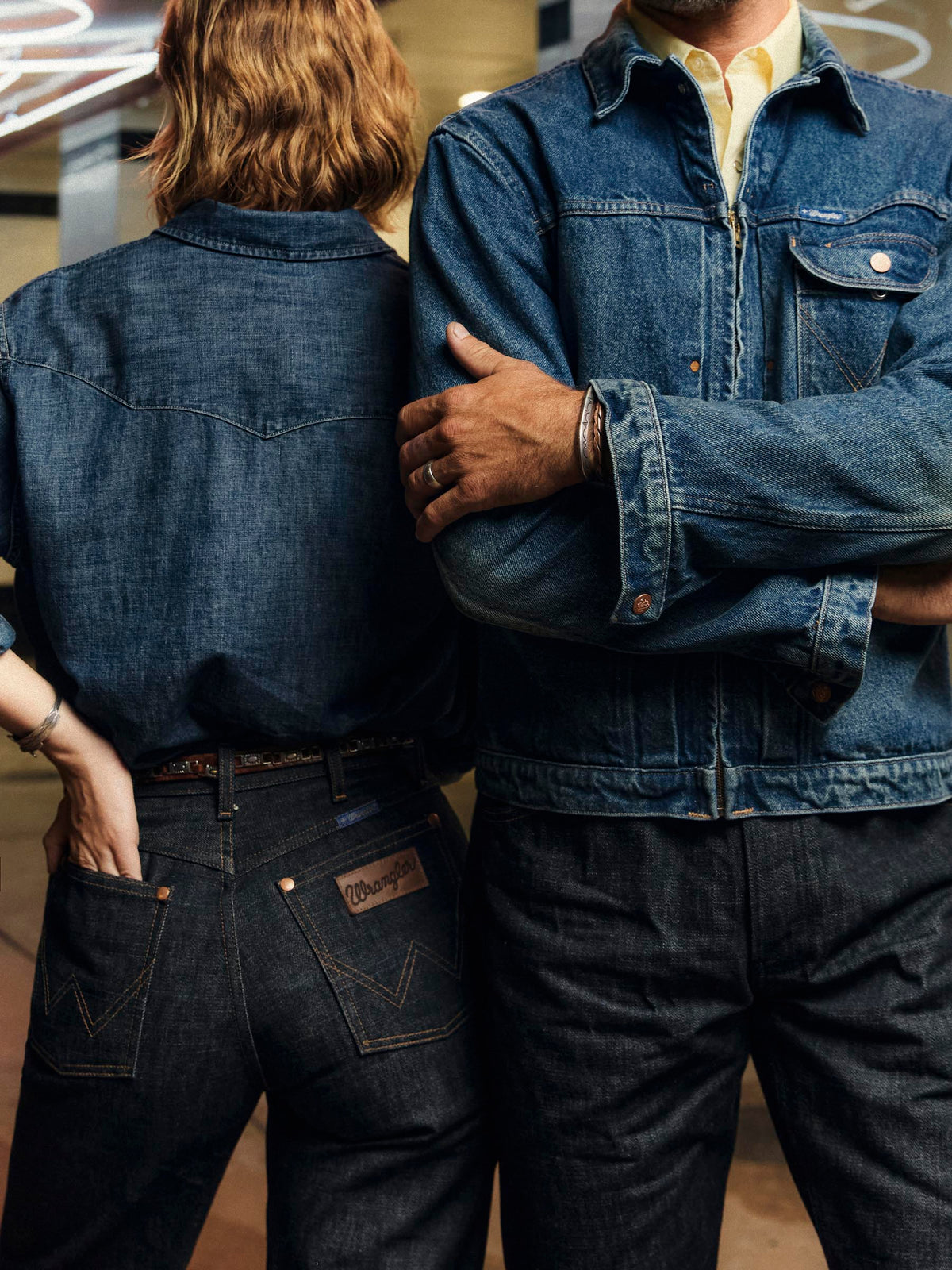 i+w x Wrangler 11MJZ washed denim jacket
