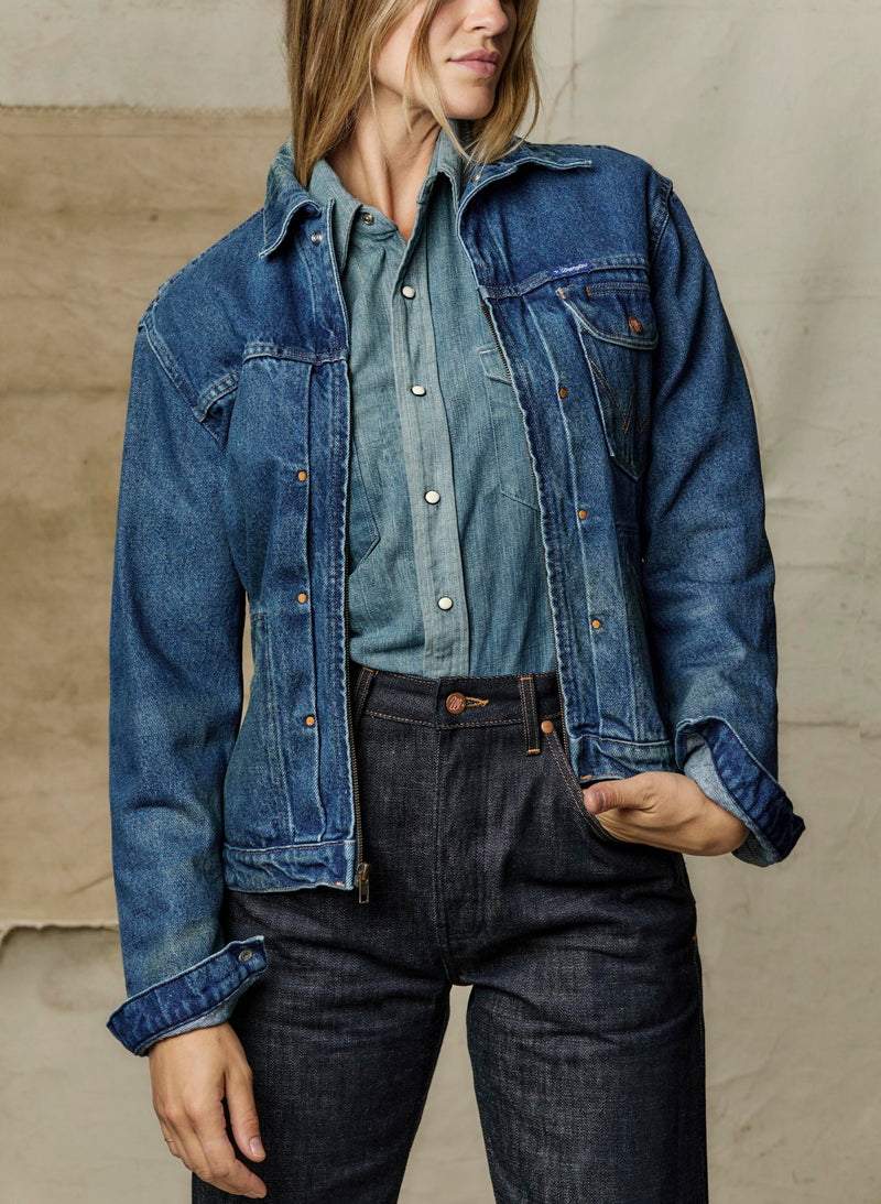 i+w x Wrangler 11MJZ washed denim jacket