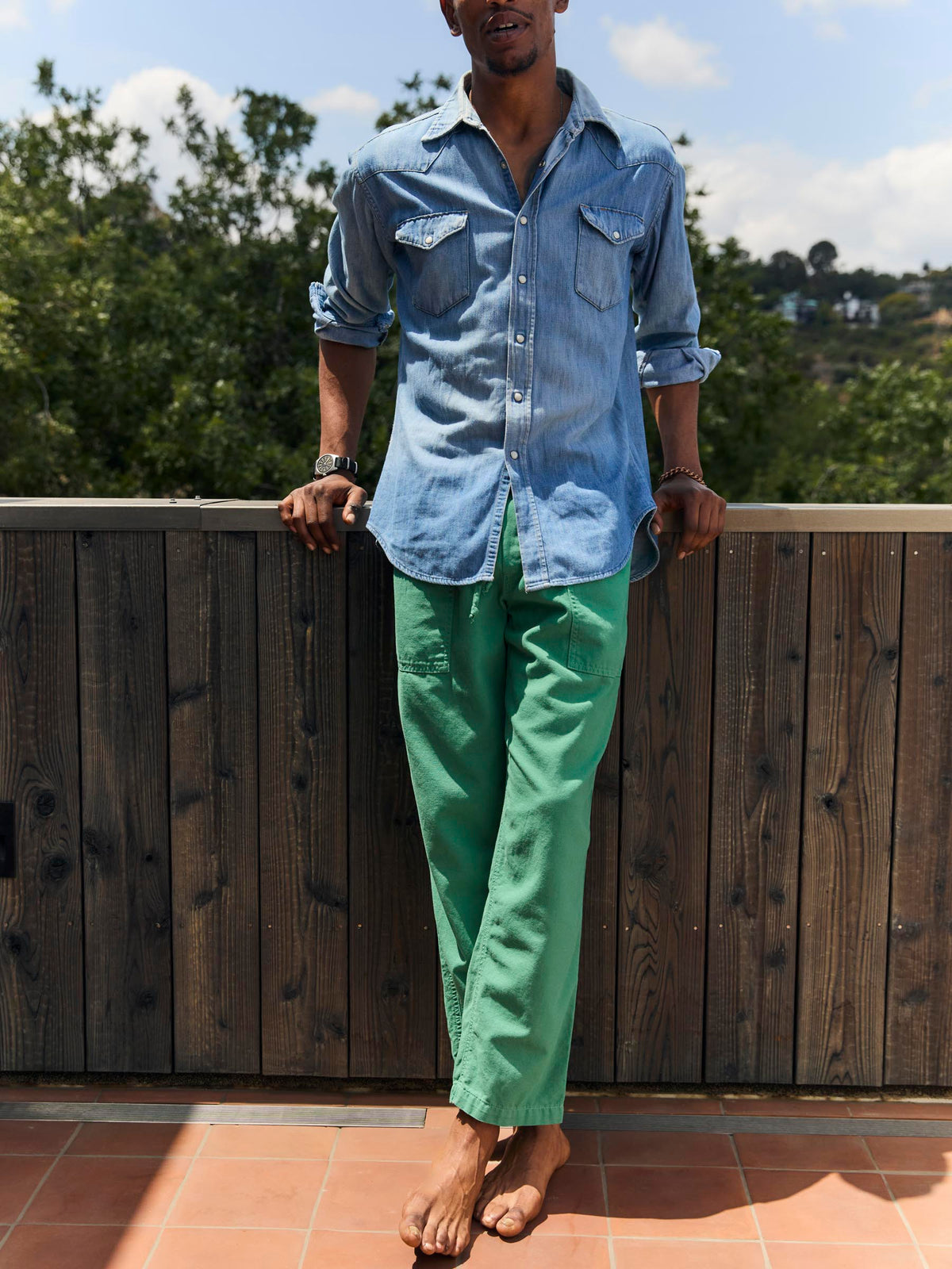 ventura chore pant in jade