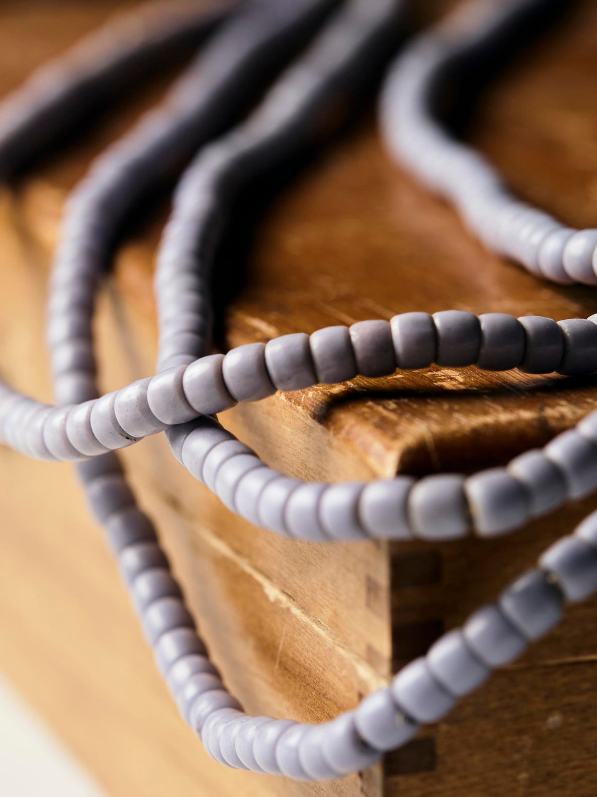 vintage lavender trade bead necklace