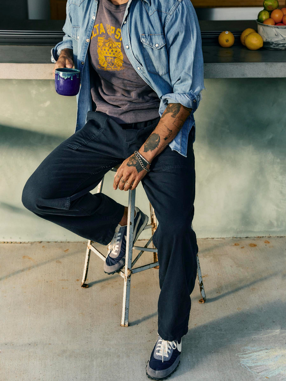 ventura chore pant in navy