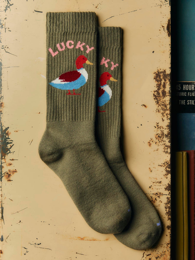 the "lucky duck" sock